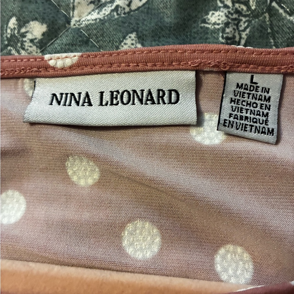 Nina Leonard Blush Polka Dot Midi Sylvia Dress ( Dusty Rose) - Picture 6 of 10